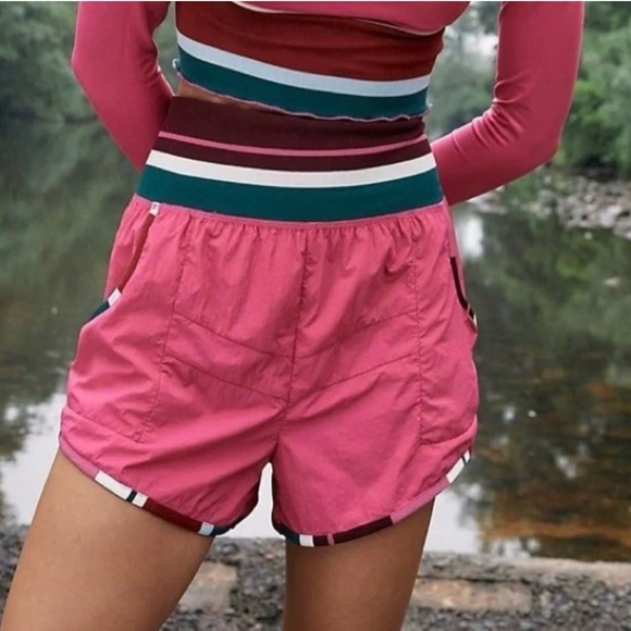 Free People Movement Pep in your Steps Wild Raspberry Shorts Sz M - Picture 1 of 11